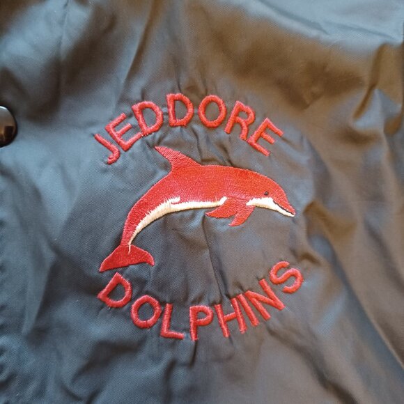 Vintage 1980s Merit Sportswear Jeddore Dolphins Swim Team Light Bomber Jacket - Picture 4 of 16